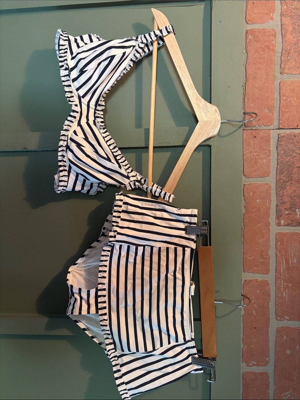 Tory Burch Black & White Striped Women’s Shorts Set